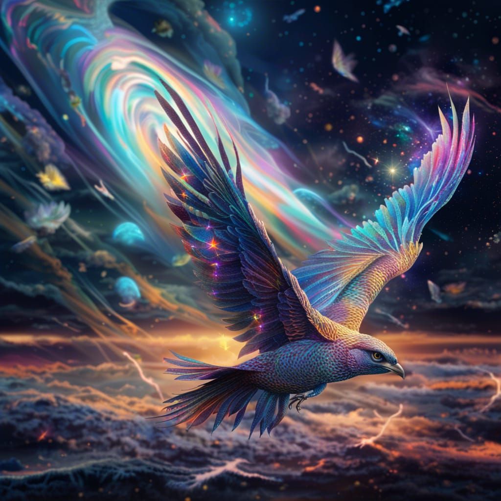 Holographic Thunderbird in Astral Flight