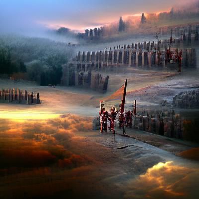 Roman Soldiers Guarding at Dawn: Digital Matte Painting