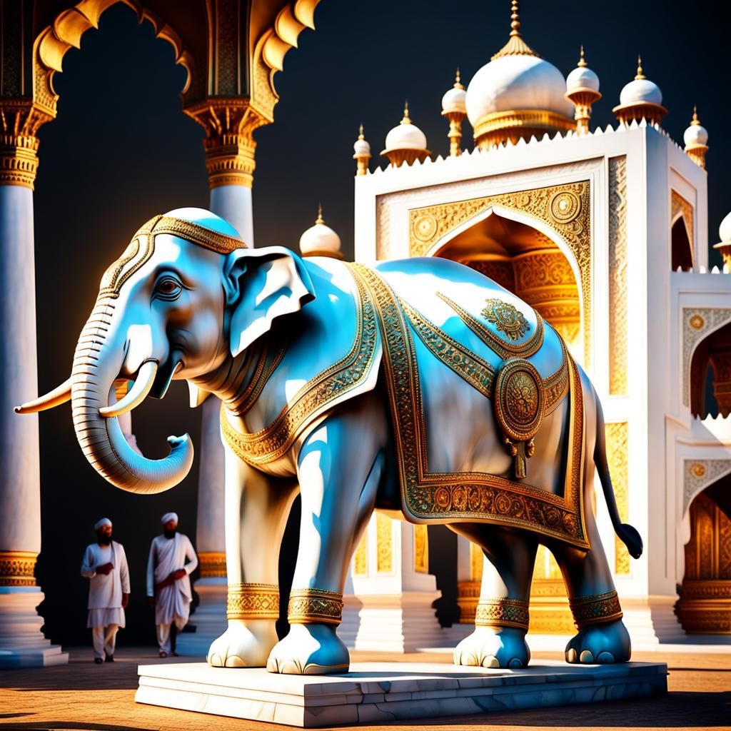 Statue of an Elephant in Taj Mahal