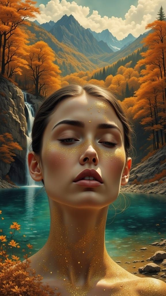 Golden Autumnal Portrait in Harmonious Earth Tones