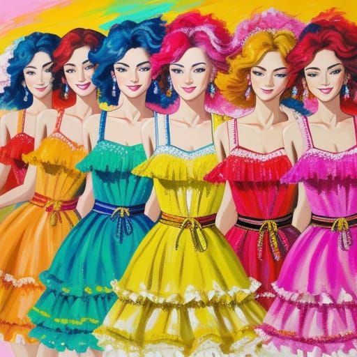 Elegant Dancers in a Fauvist Oil Painting