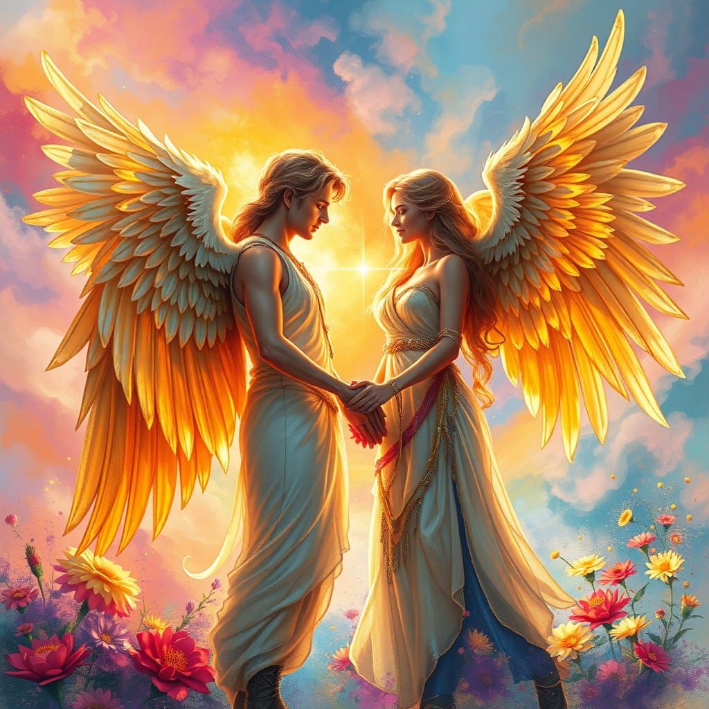 Angel of Eternal Love Radiates Warmth and Light