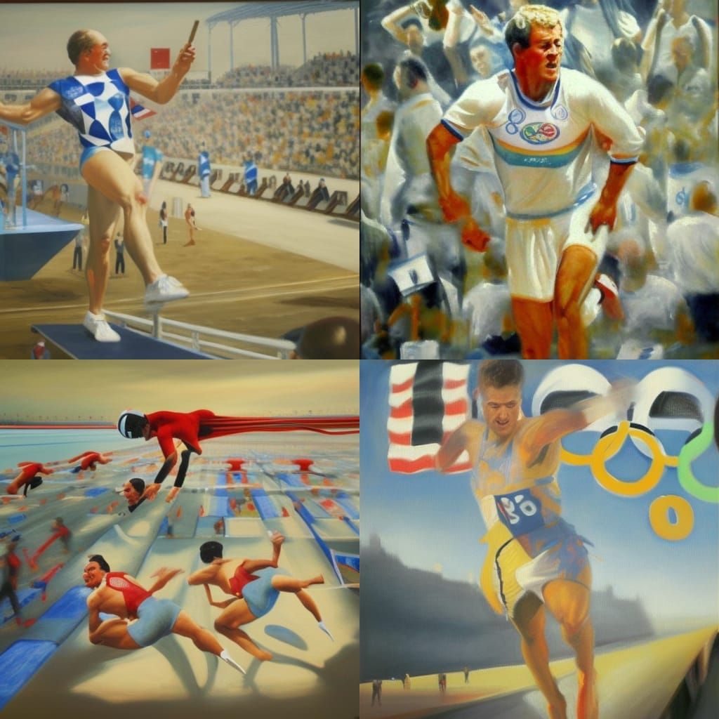 Olympic Games: Oil Painting in Gurney Style