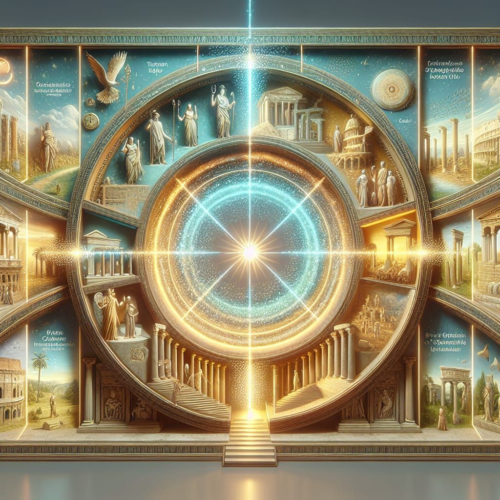 Ancient Rome Time Portal in Digital Art Style
