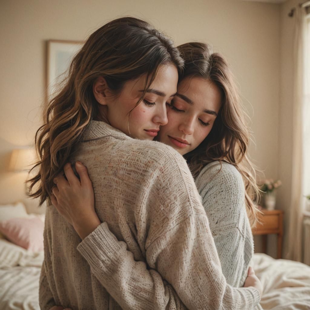 Romantic Realism: Tender Embrace in Soft Light