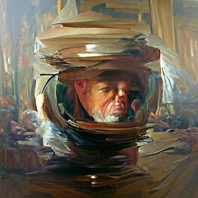 Striking Oil Painting of an Autoportrait