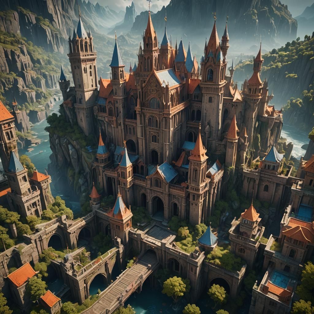 Fantastical Detailed Matte Painting in Deep Color