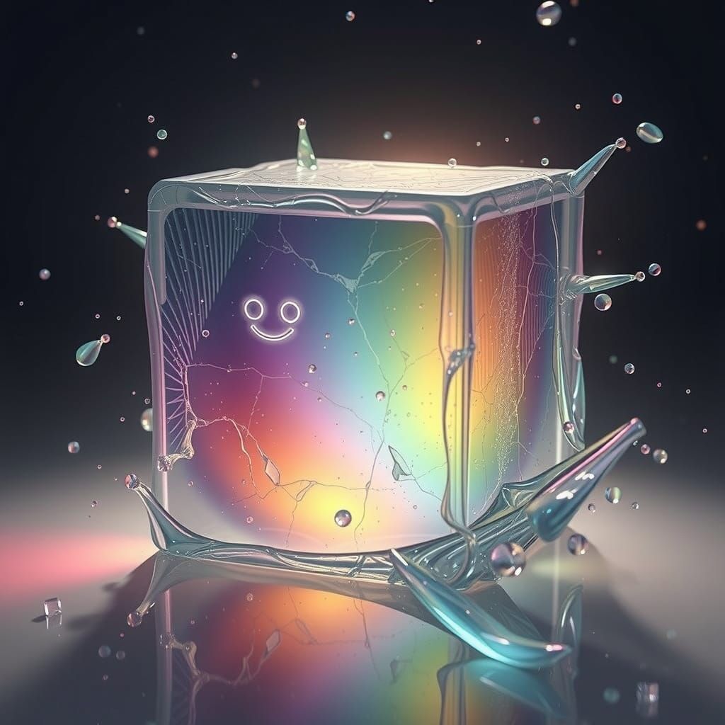 Melting Pyramid Diorama in Hyperrealistic CGI Style