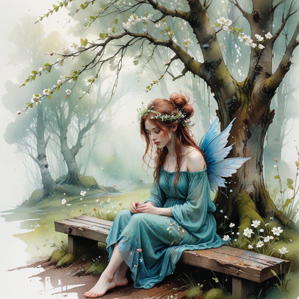 Enchanted Birch Shrine at Dusk