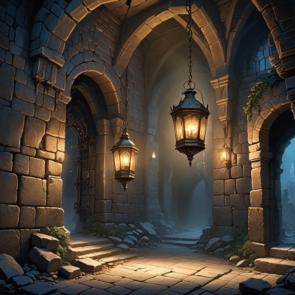 Eerie Crypt Cell in Dungeons and Dragons Style