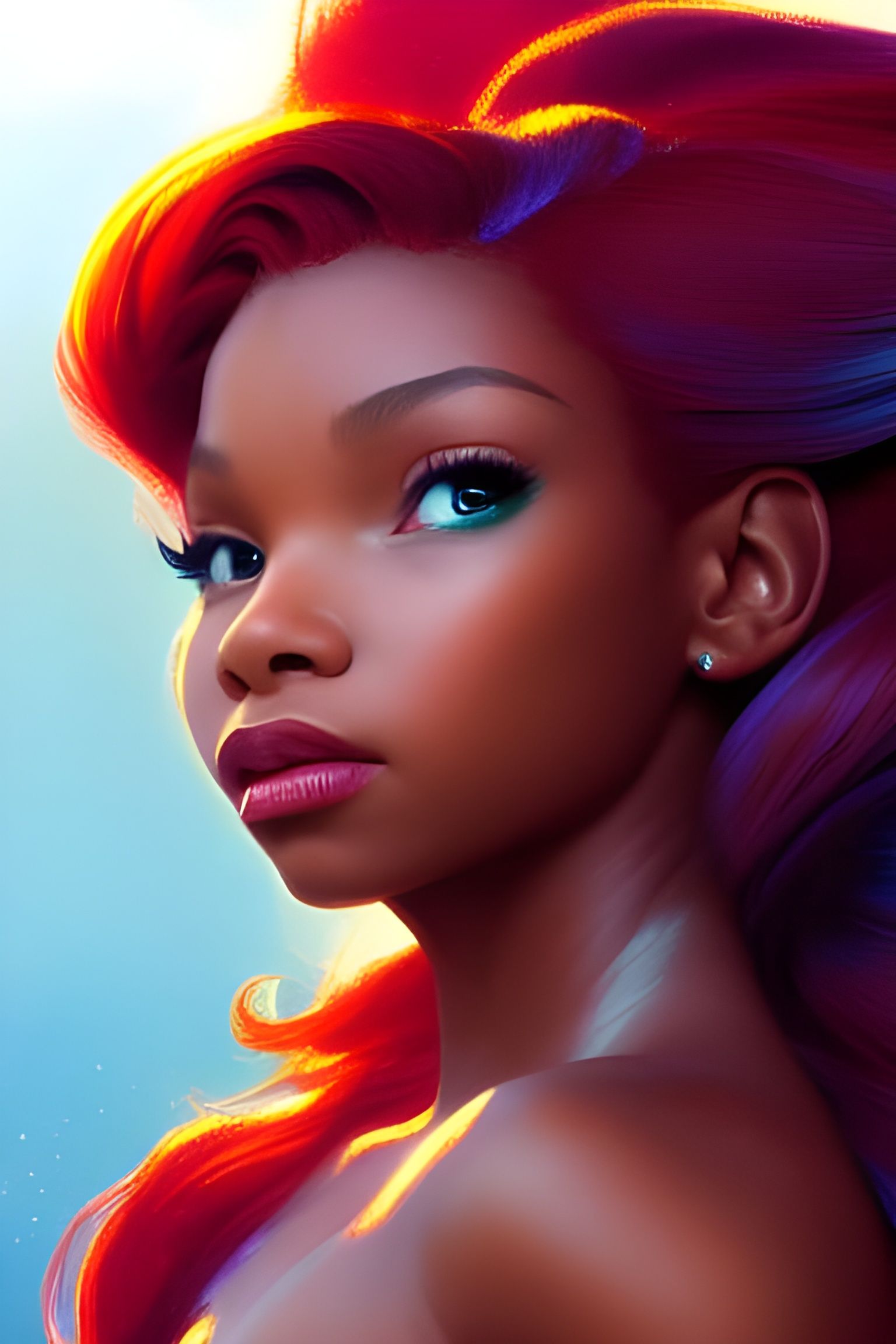Ariel Portrait Art by Greg Rutkowski and Artgerm