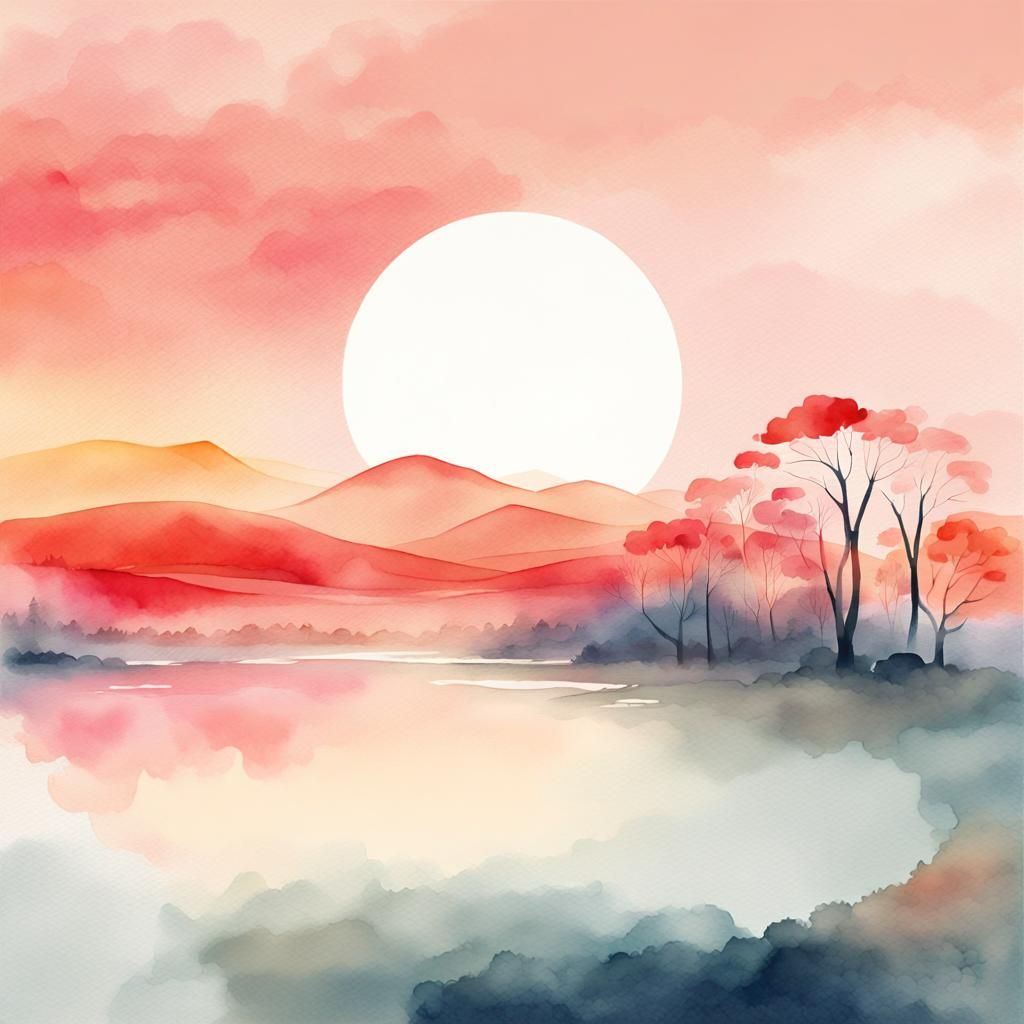 Lunar New Year: French Landscape in Watercolor Style