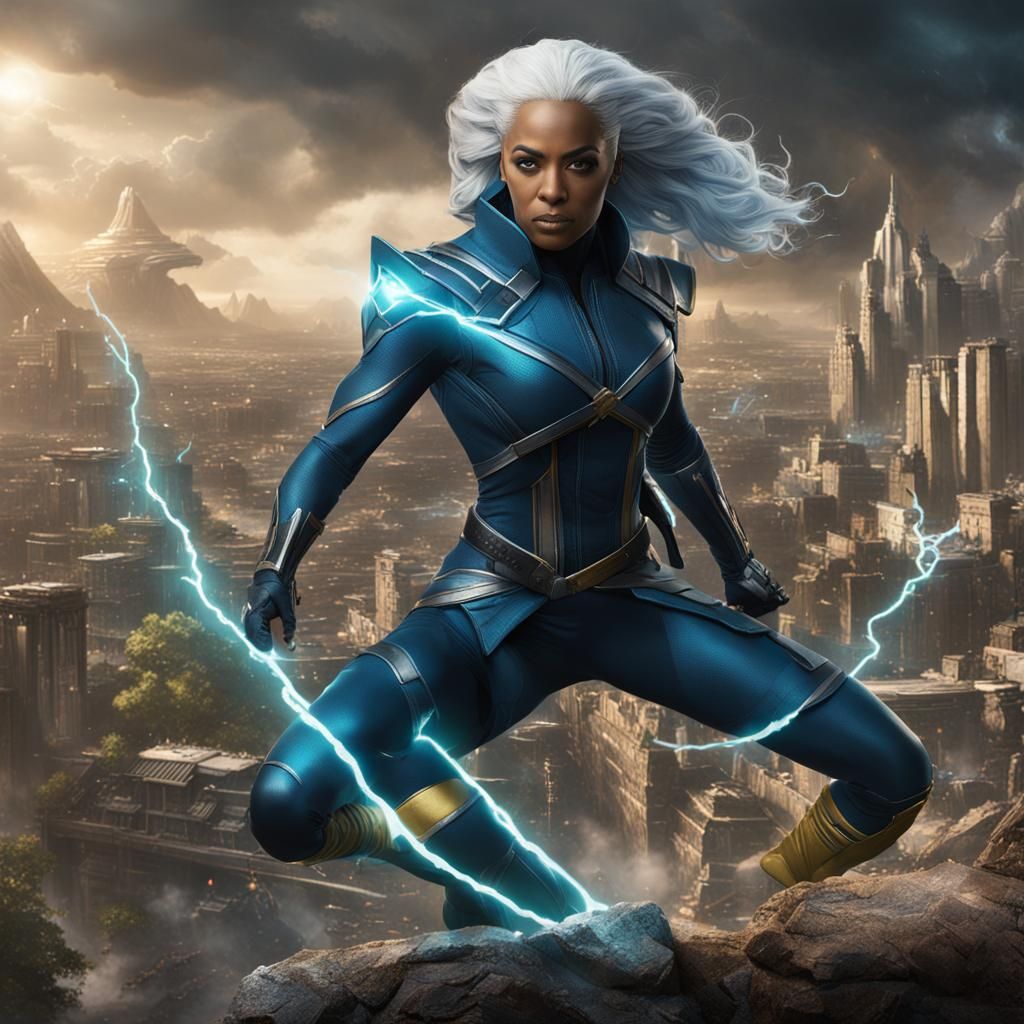 Jade Cargill as Storm: Detailed Fantasy Concept Art