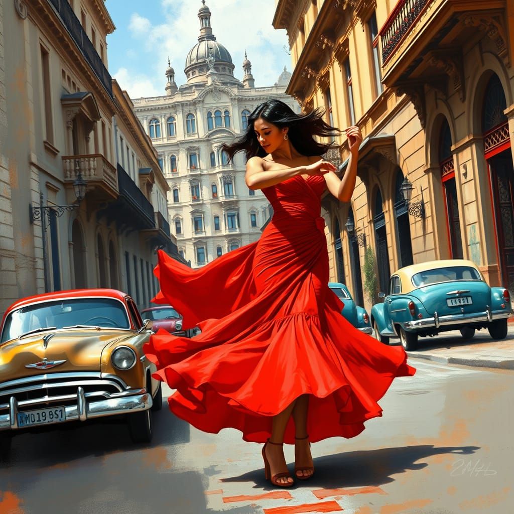 Sultry Tango Dancer in Vintage Buenos Aires