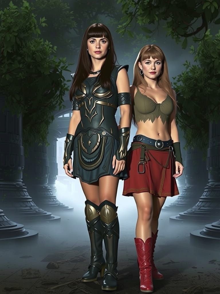 Xena and Gabrielle: Dystopian Greek Heroes in 8K