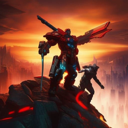 X-Man Action Scene in Cyberpunk Futurism Style