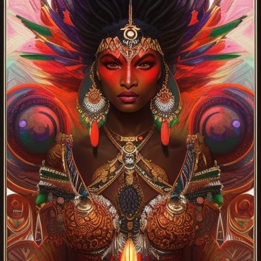 Tribal Shaman Portrait in Hyperdetailed Style