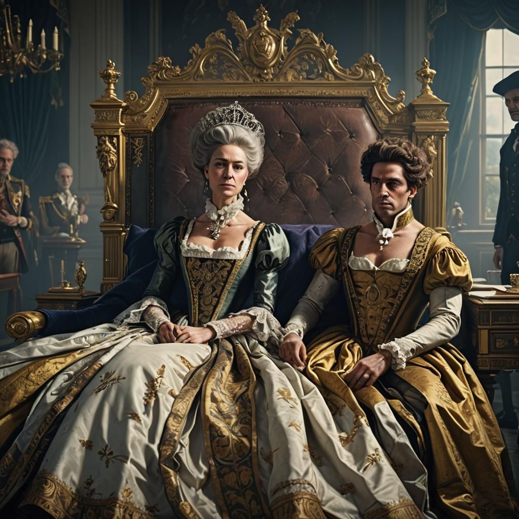 Queen Charlotte and Mad King George: Matte Painting