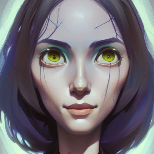 Coraline Portrait in Digital Art Style