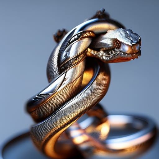 Ouroboros Ring: Snake Eating its Tail