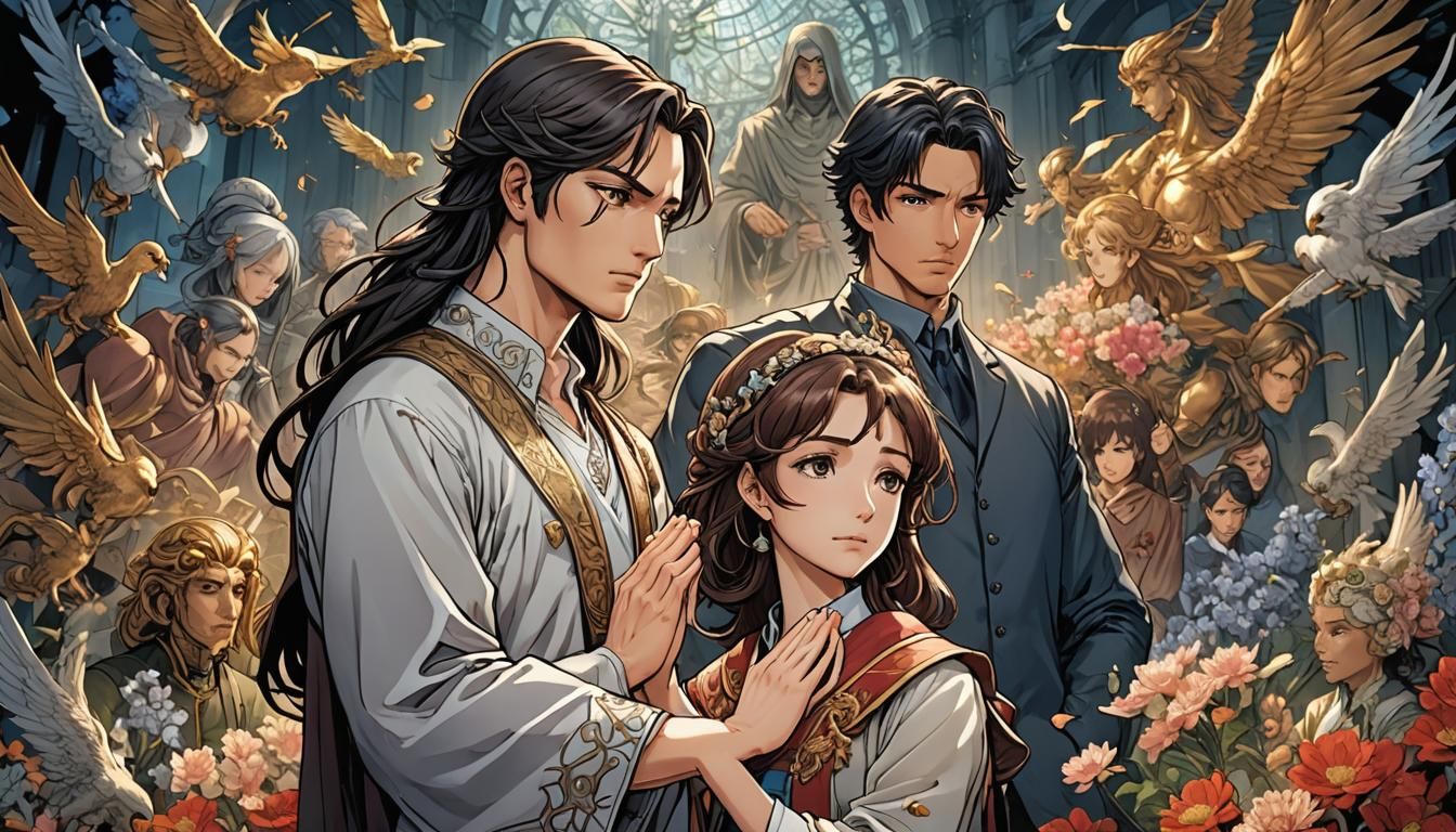 Couple Praying: Anime Key Visual Art