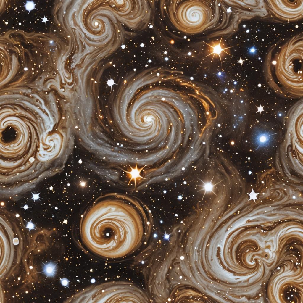 Galaxies Swirling in Coffee Cup: AI Art