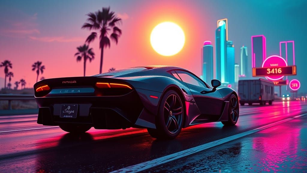 lotus emira fe synthwave style