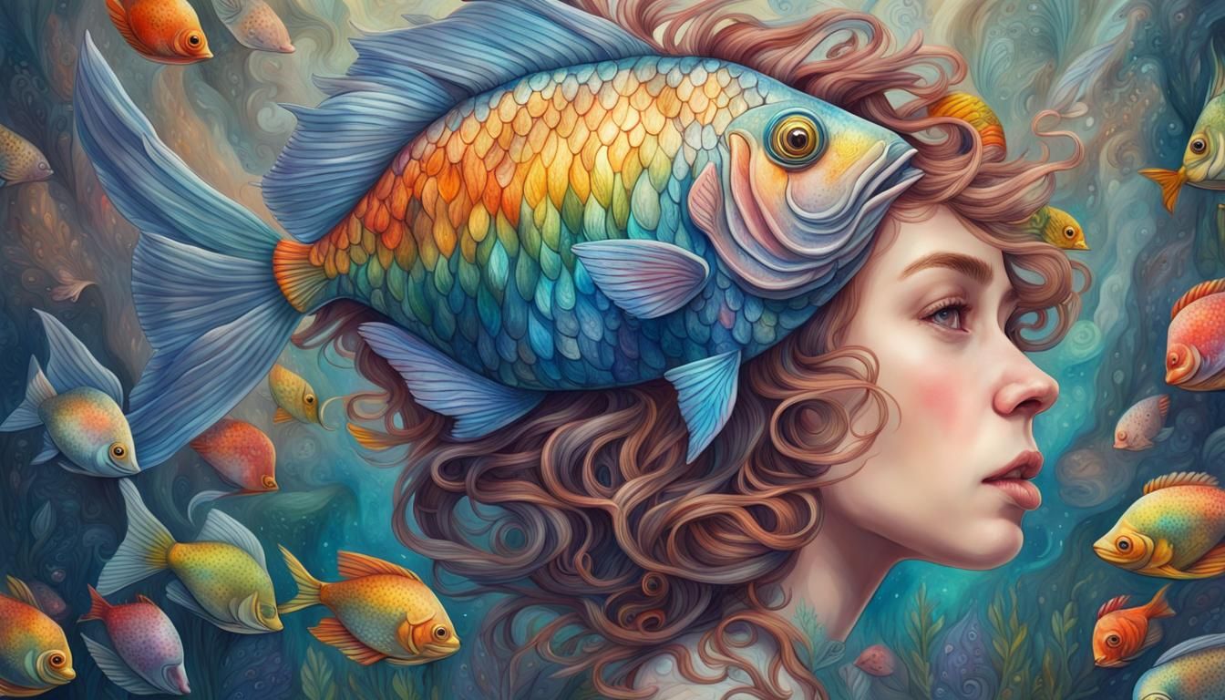 Rainbow Fish Kingdom Inside a Girl's Head