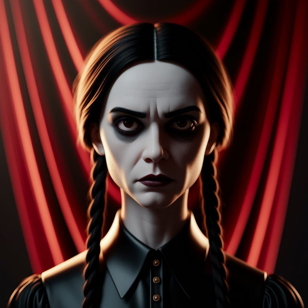 Wednesday Addams: A Gothic Digital Portrait