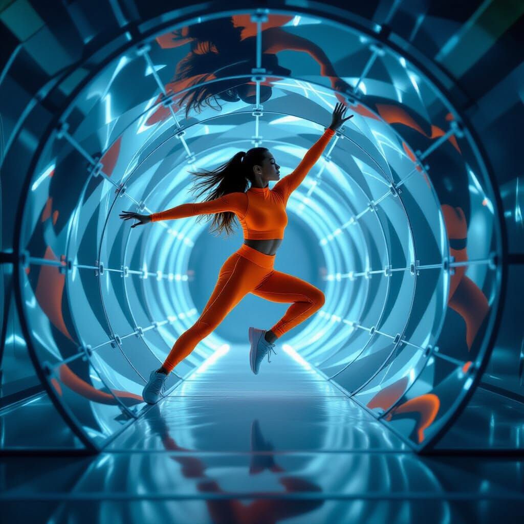 Bioluminescent Body Flyer in Crystal Windtunnel
