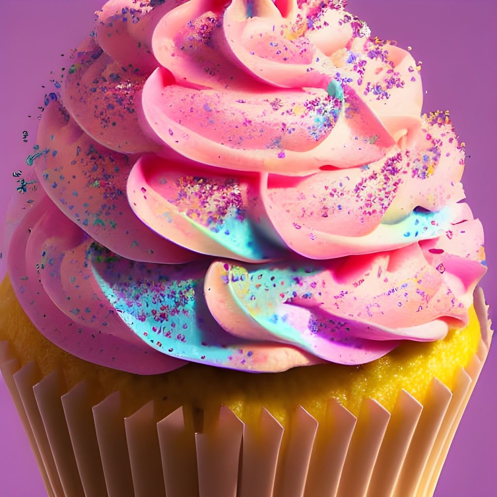 Hyperdetailed Cupcake Macro Photograph in Pastel Colors