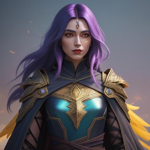 Fantasy Woman with Feathers in Digital Matte Painting