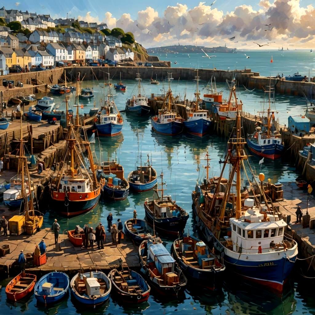 Brixham Harbour Fishing Fleet Prepares to Sail
