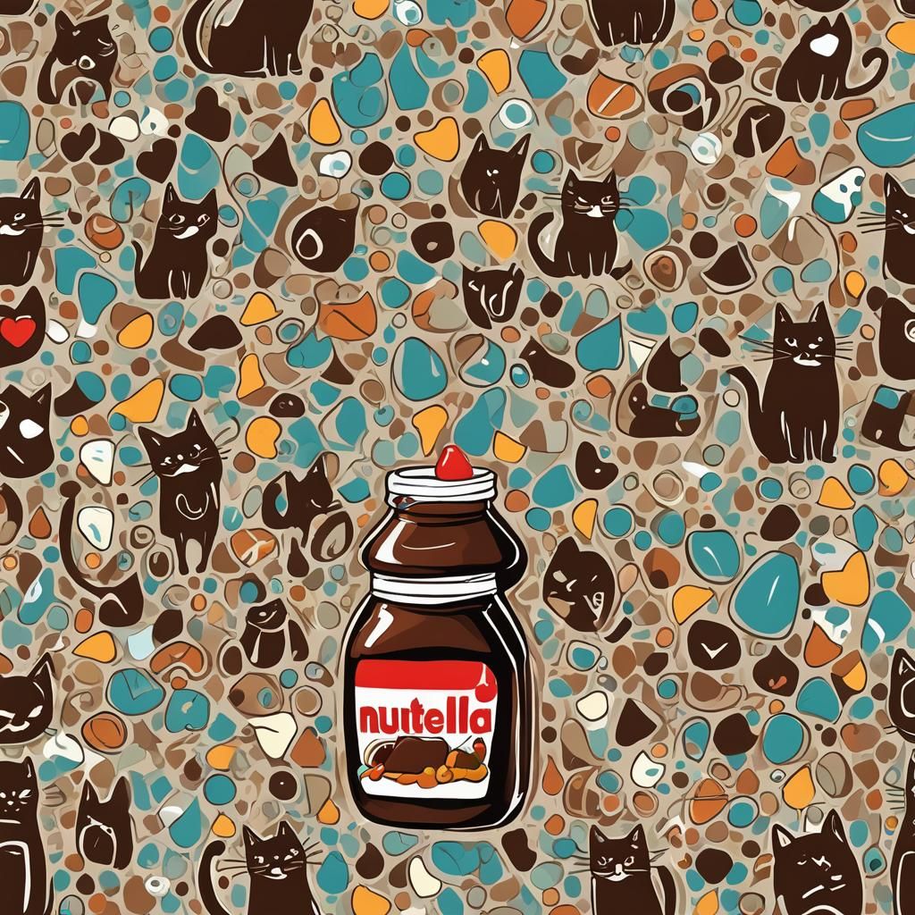 Nutella Bottle with Cat Ears: Abstract Art