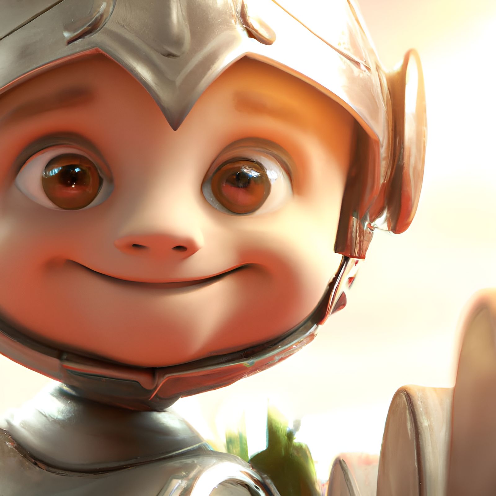 Adorable Chibi Knight in Detailed 3D Rendering