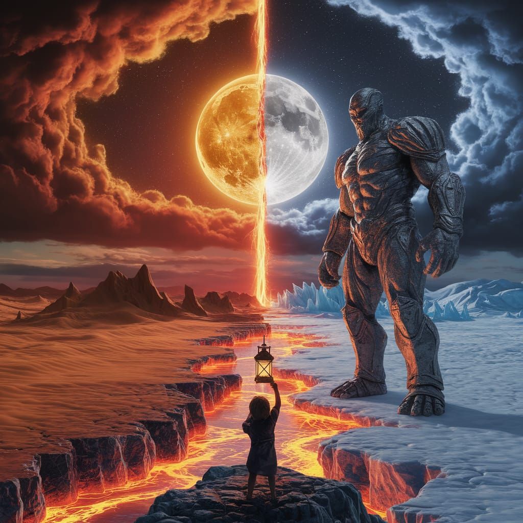 Epic Fantasy Landscape: Desert Meets Tundra