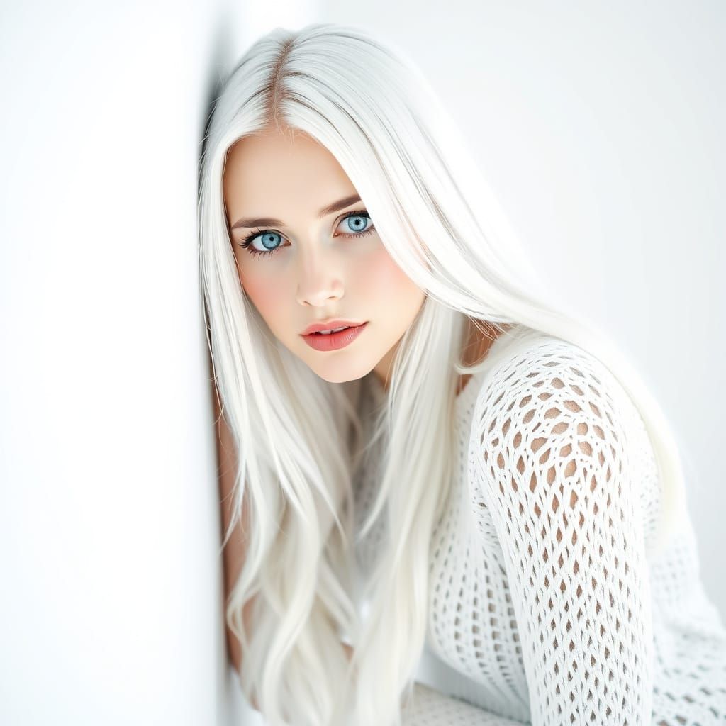 Ethereal Woman in All White