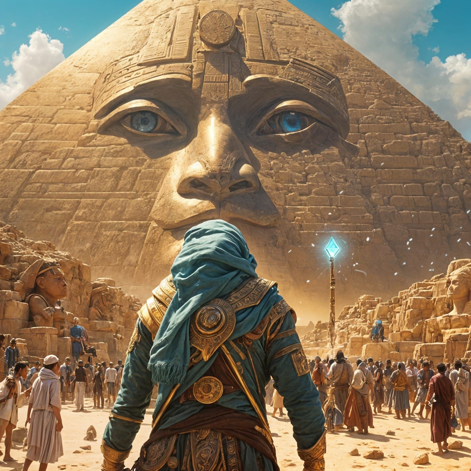 Telekinetic Pharaoh Demonstrates Power at Giza Pyramid