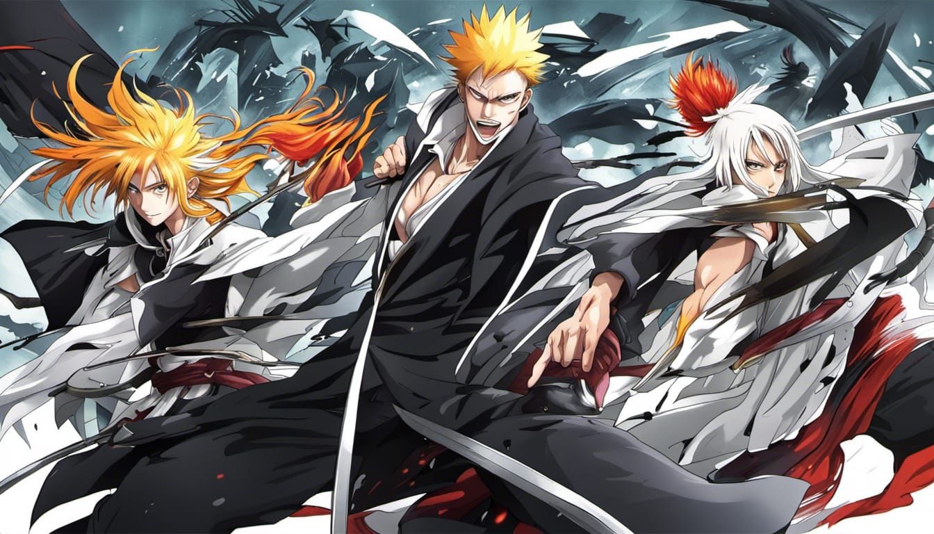 Epic Anime Battle Scene in Dark Manga Style