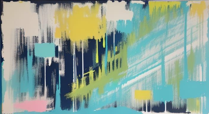 Abstract Colorfield Painting with Horizontal Stripes