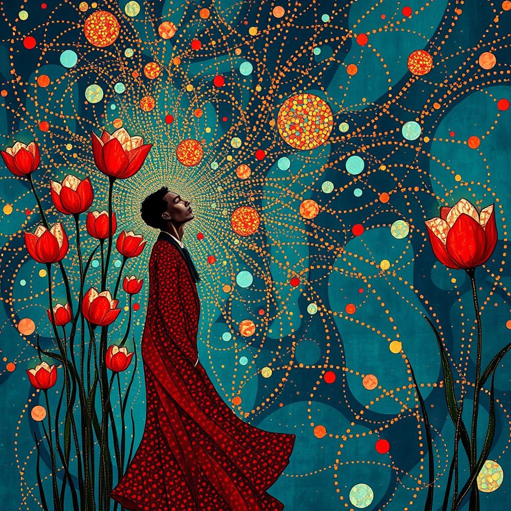 Whimsical Goddess Blodeuwedd in Liquid Opal Splendor