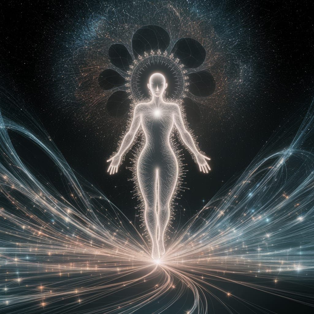 Ethereal Figure in Quantum Realm