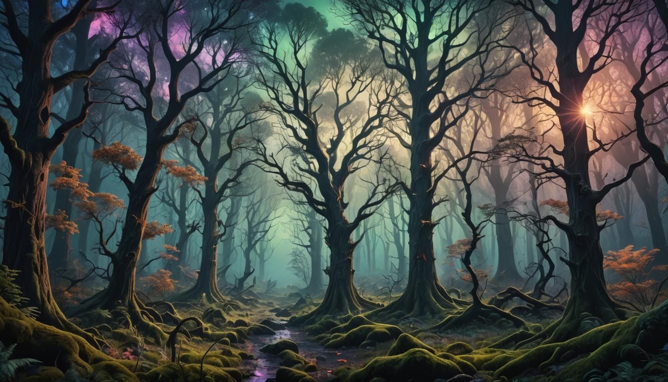 Tranquil Forest Transforms into Haunting Darkscape