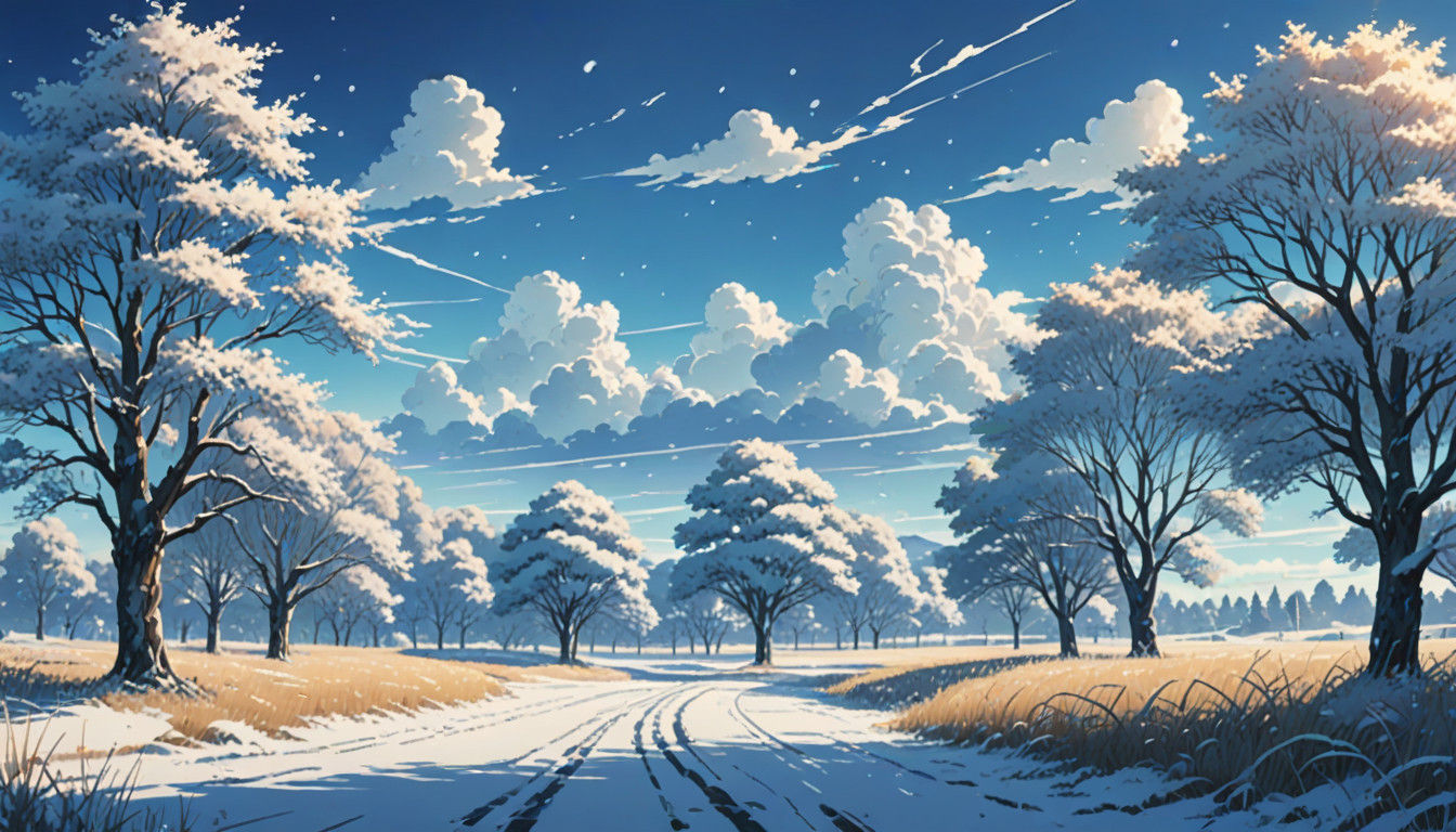 Breathtaking Winter Wonderland in Makoto Shinkai Style