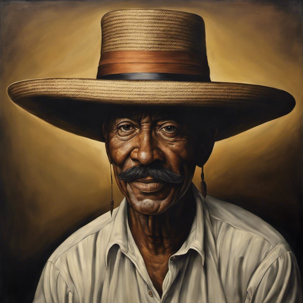 Surreal Farmer's Market Portrait in Oil Painting Style
