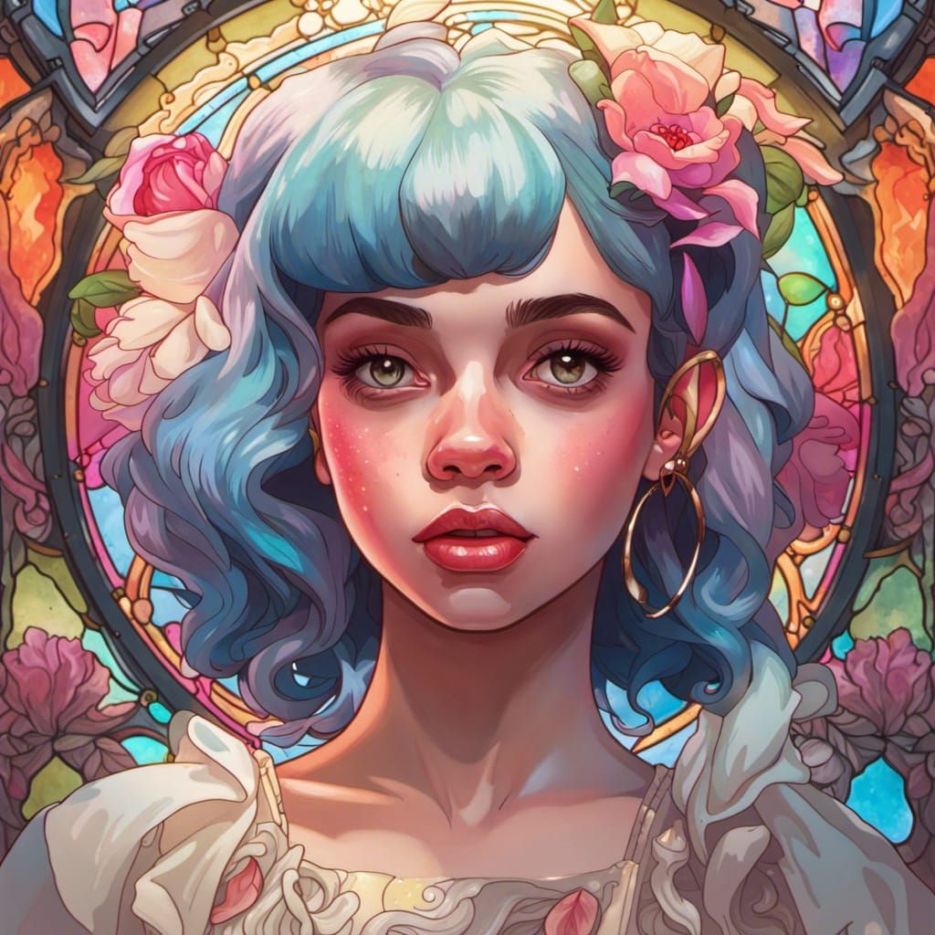 Melanie Martinez Stained Glass Portrait