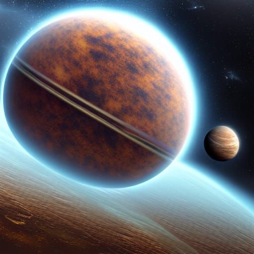 Epic Cosmic Planet Digital Matte Painting