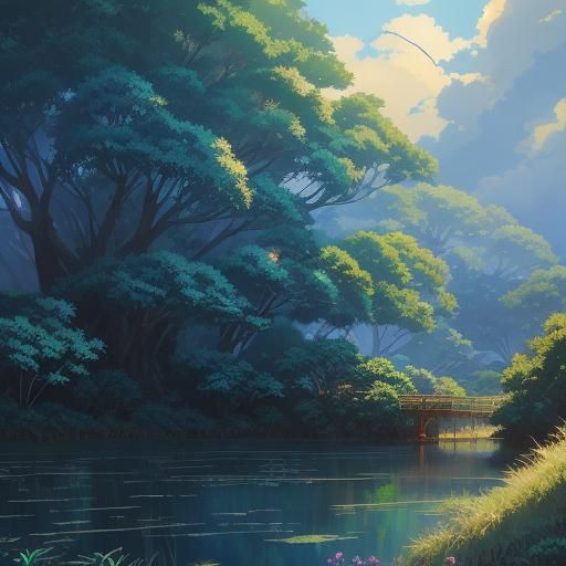 Australian Landscape in Studio Ghibli Anime Style