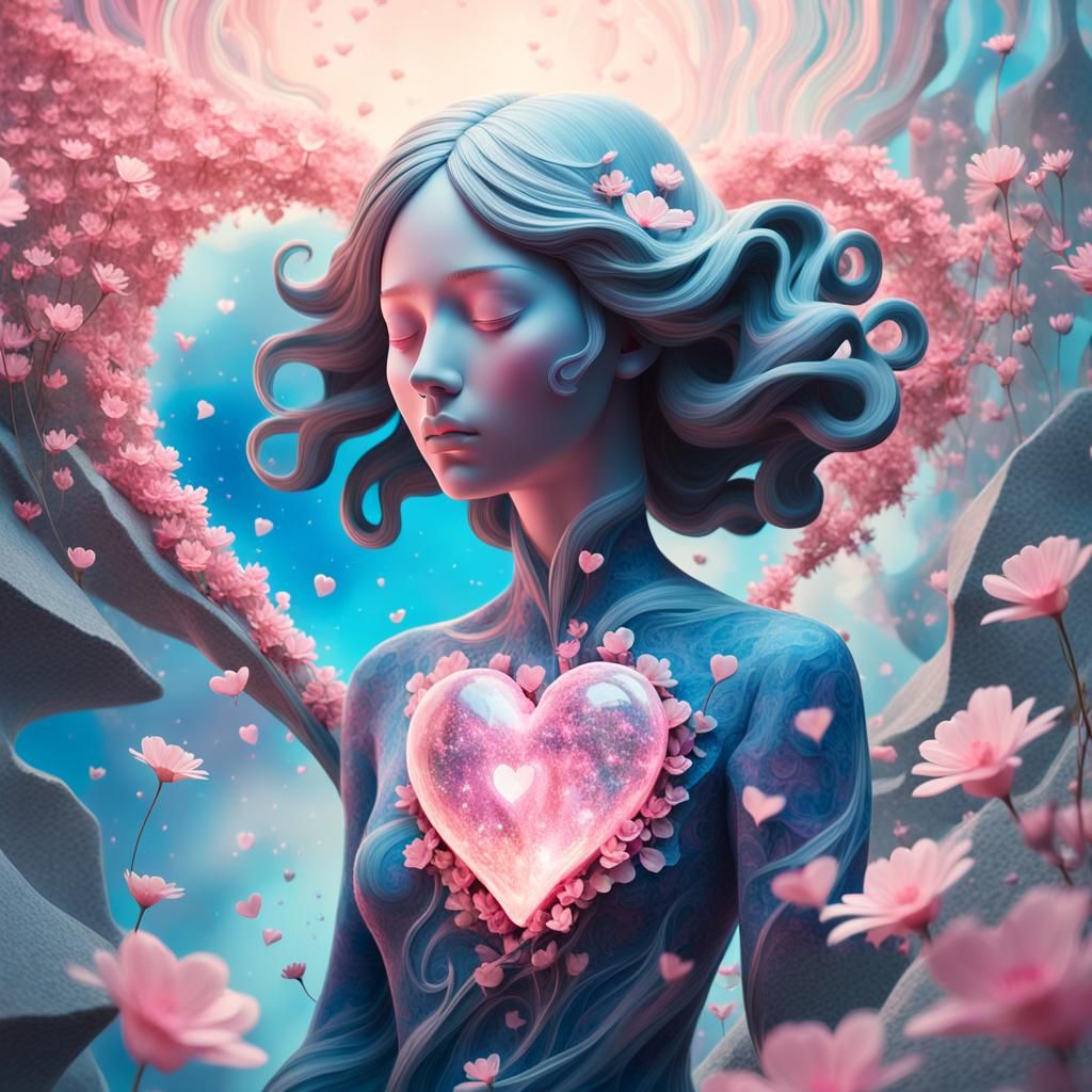 Granite Heart Transforms in Surreal Dreamscape