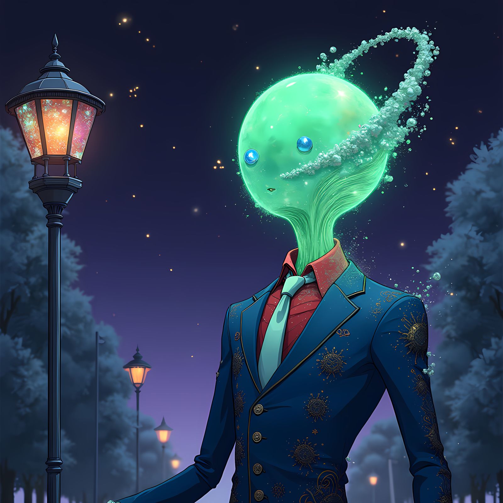 Cosmic Entity in Surreal Digital Art Style